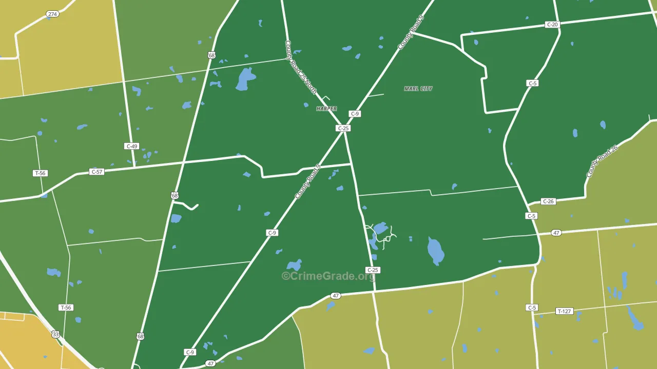 Harper, OH Map of Drug-Related Crime Rates