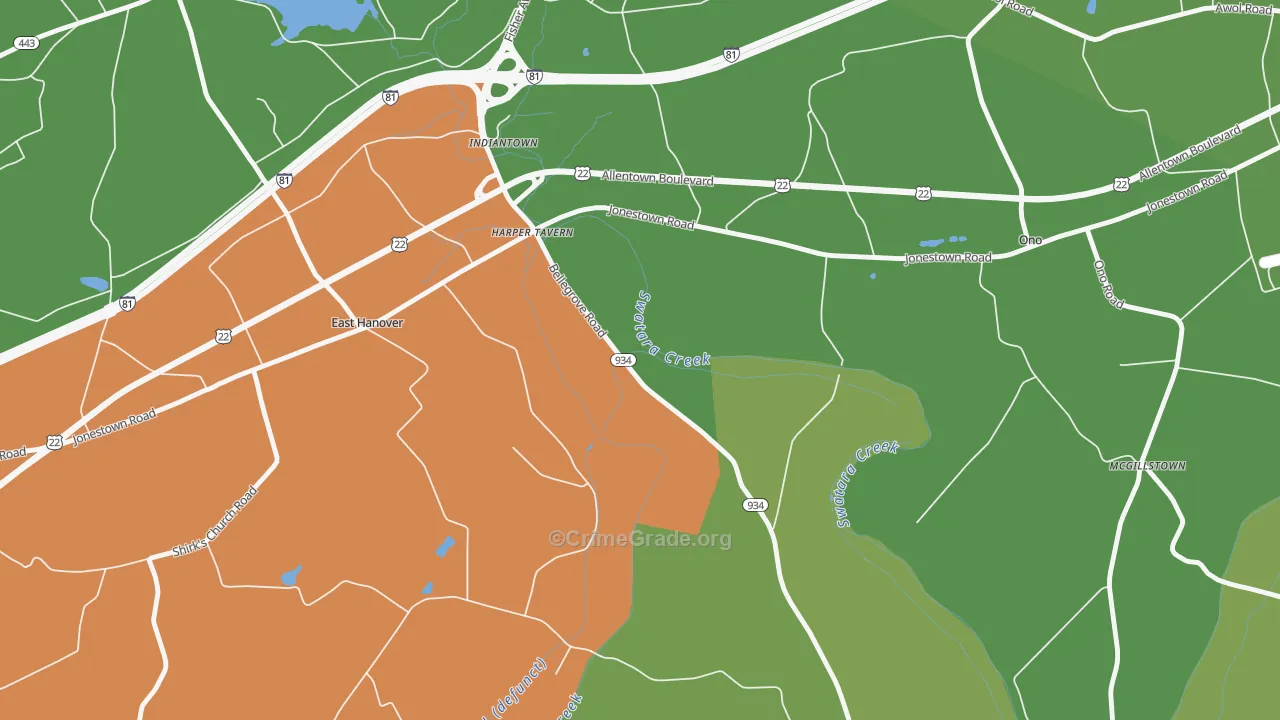 Harper Tavern, PA Map of Drug-Related Crime Rates