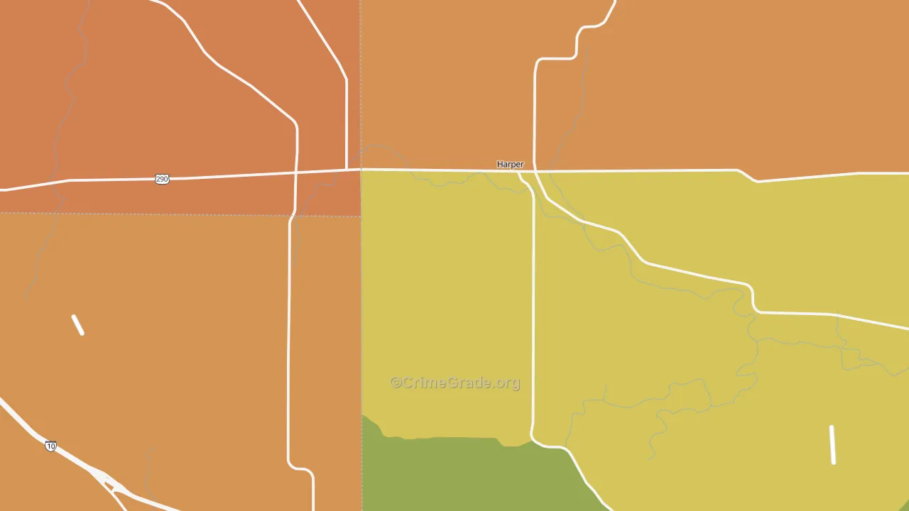 Harper, TX Map of Drug-Related Crime Rates