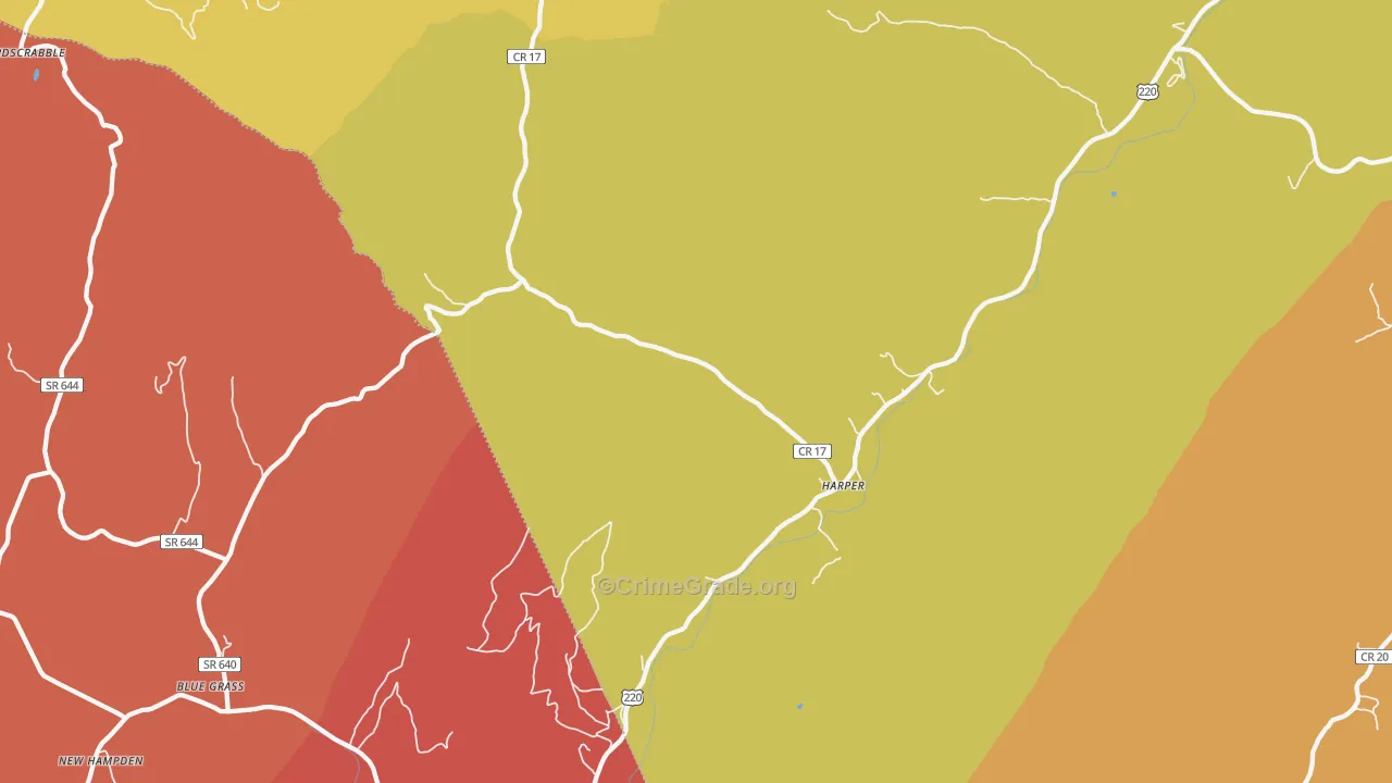 Harper, WV Map of Drug-Related Crime Rates