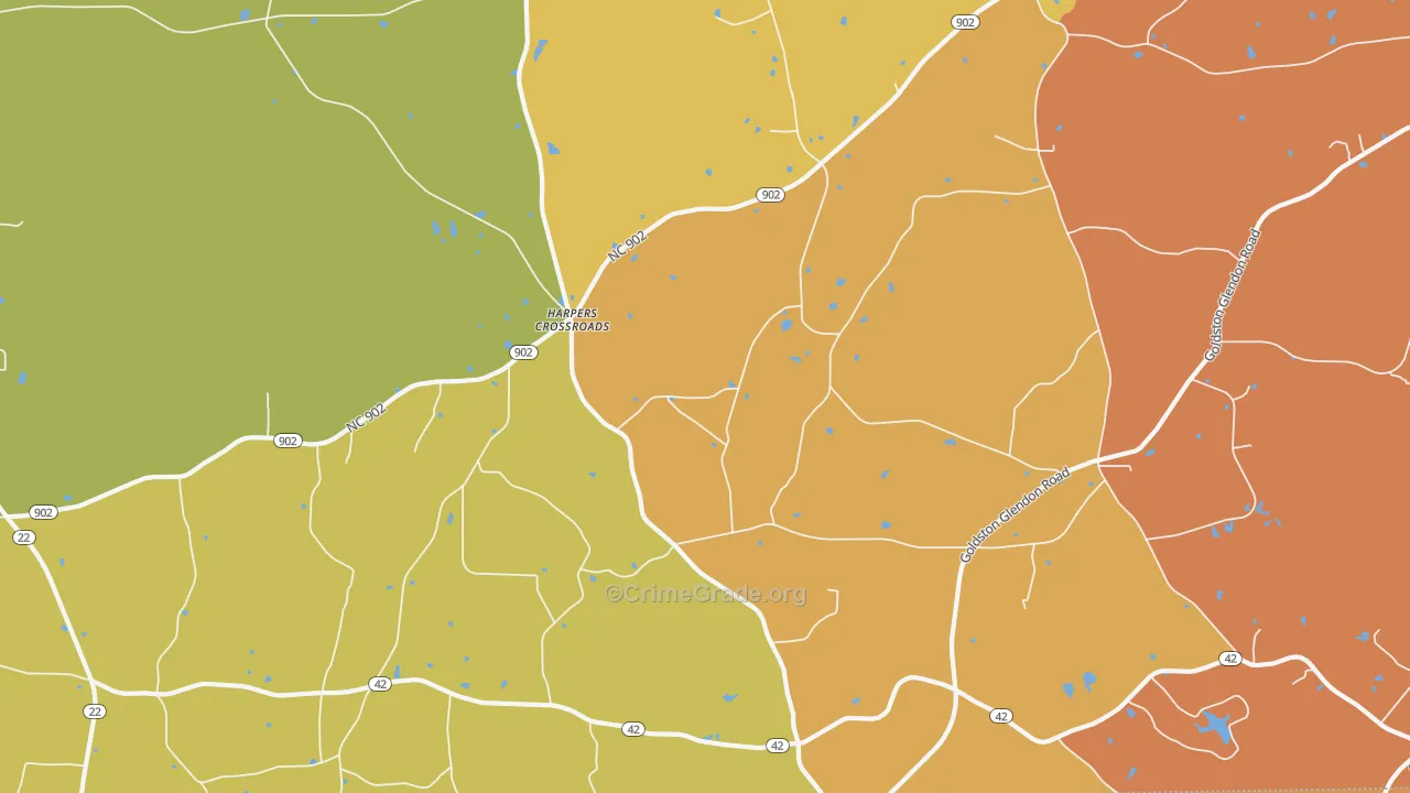 Harpers Crossroads, NC Map of Drug-Related Crime Rates