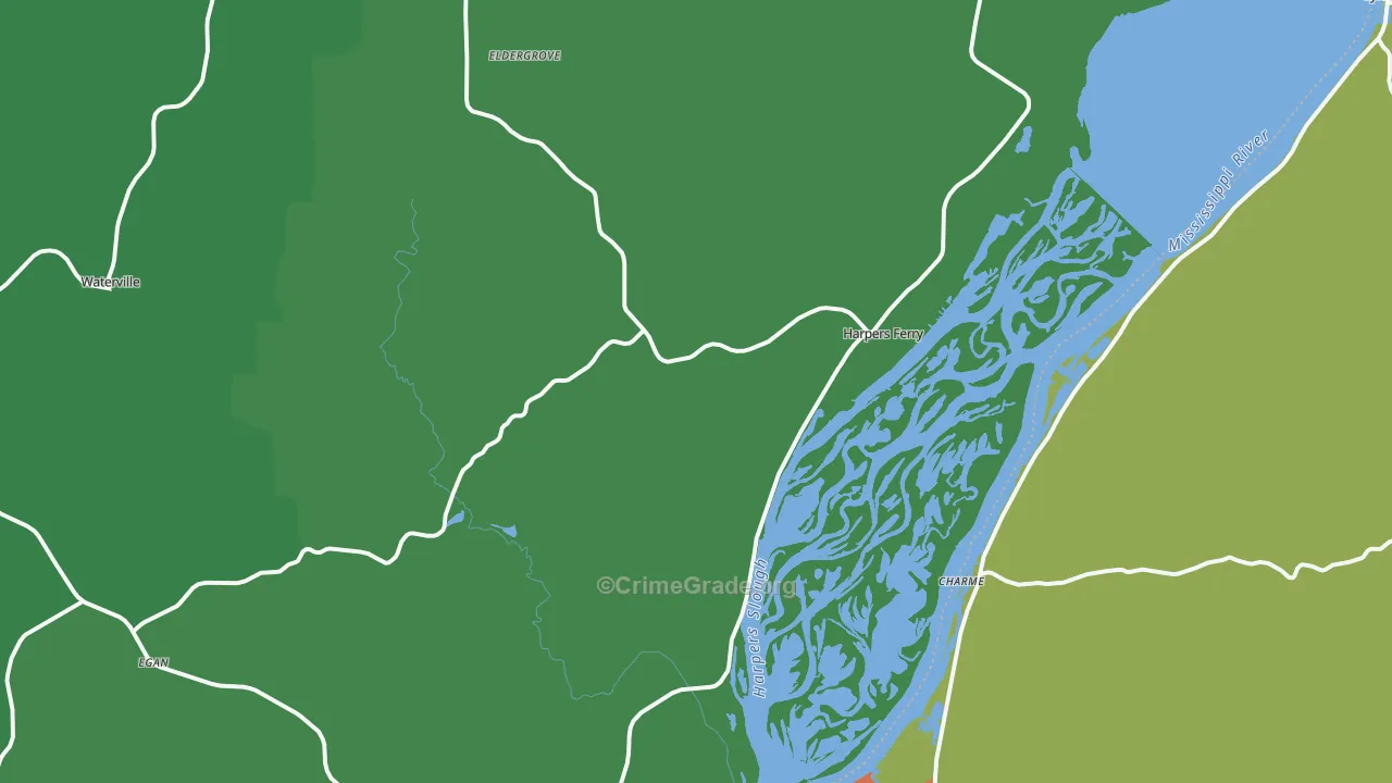 Harpers Ferry, IA Map of Drug-Related Crime Rates