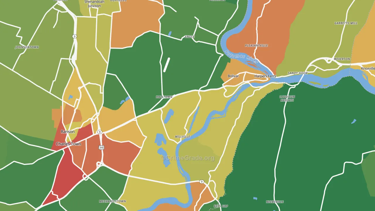 Harpers Ferry, WV Map of Drug-Related Crime Rates