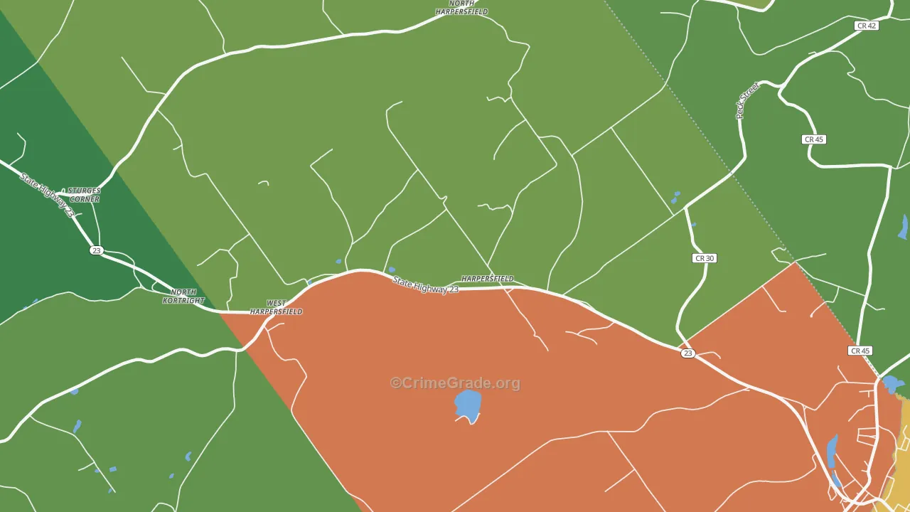 Harpersfield, NY Map of Drug-Related Crime Rates