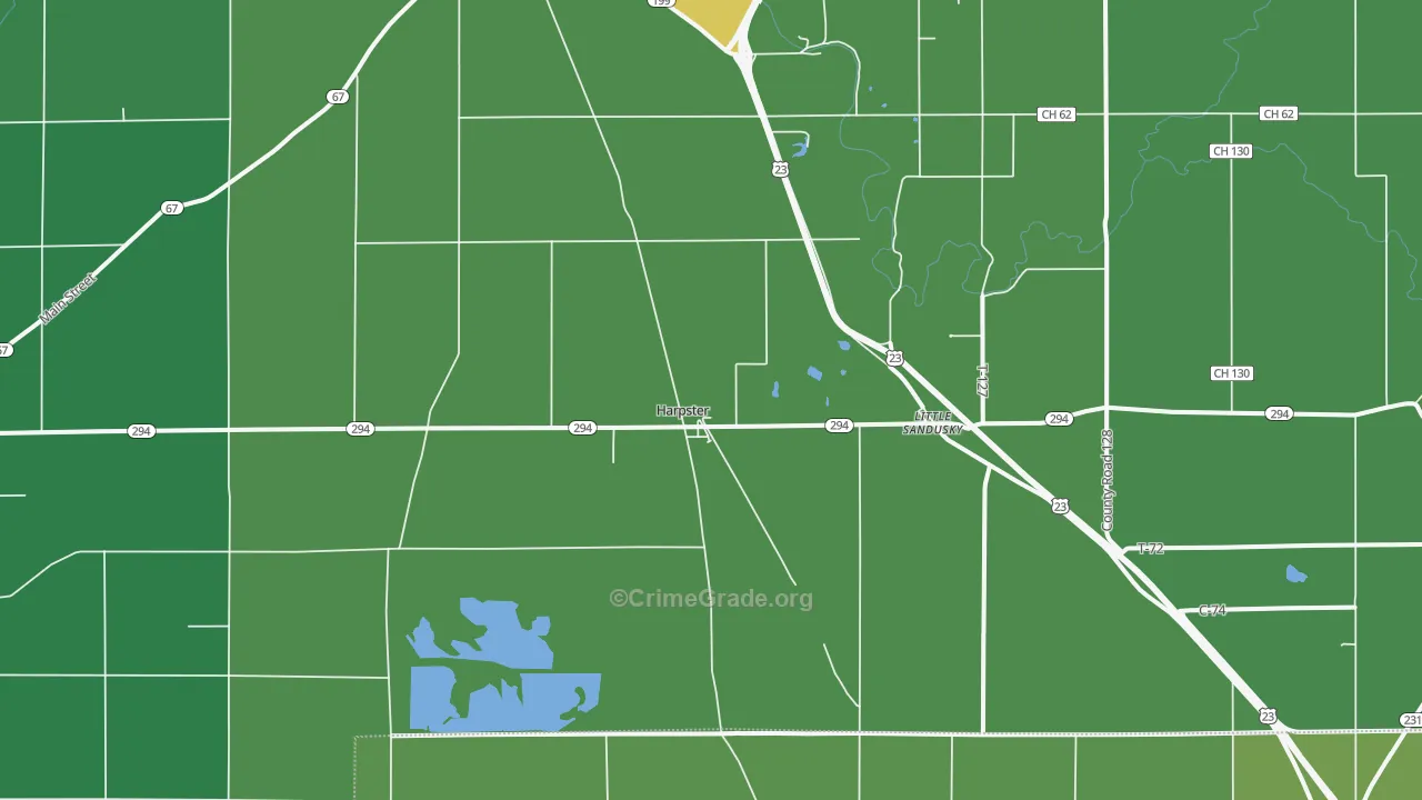 Harpster, OH Map of Drug-Related Crime Rates