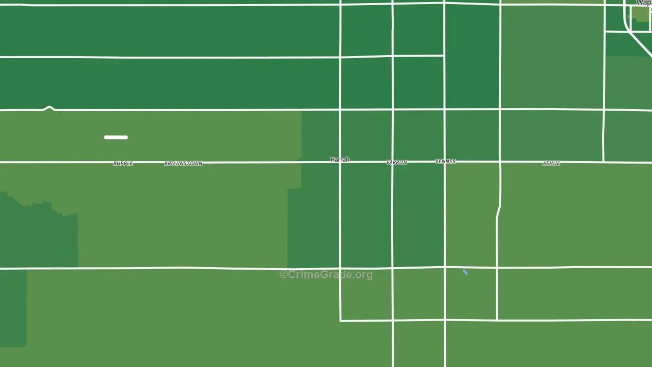 Harrah, WA Map of Drug-Related Crime Rates