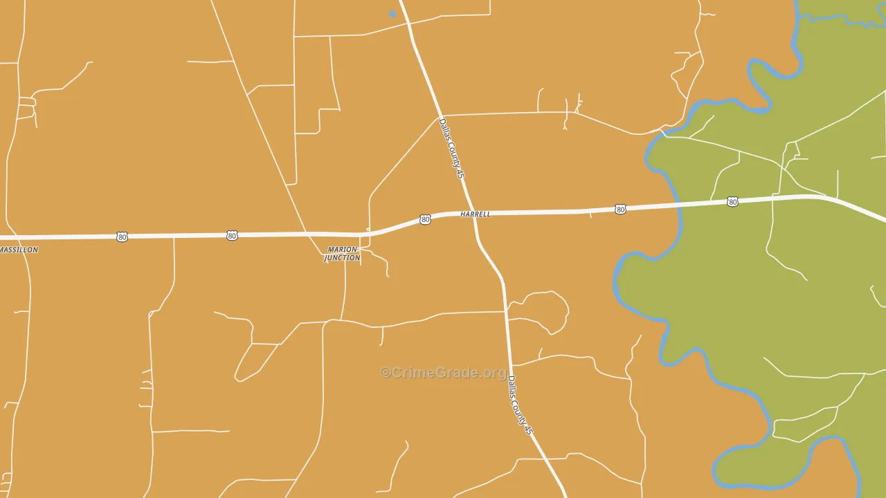 Harrell, AL Map of Drug-Related Crime Rates