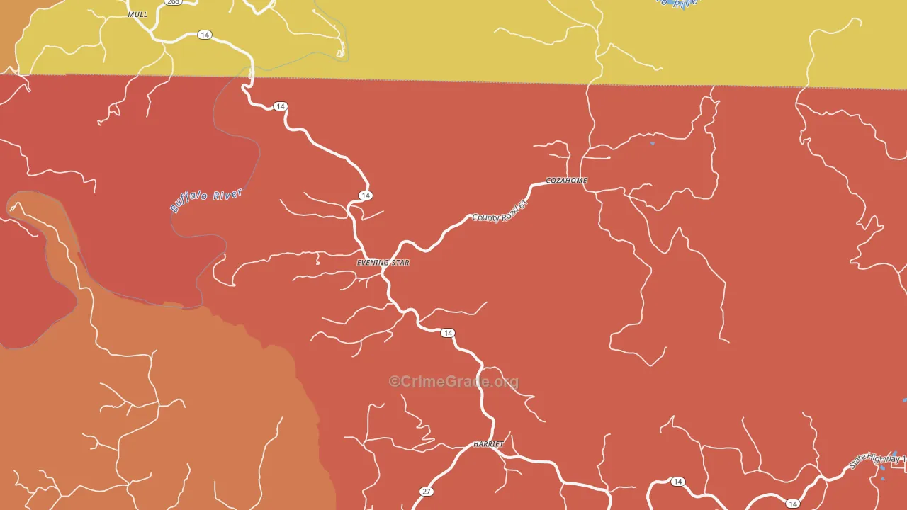 Harriet, AR Map of Drug-Related Crime Rates
