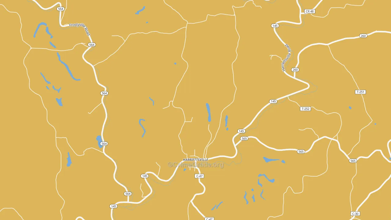 Harriettsville, OH Map of Drug-Related Crime Rates