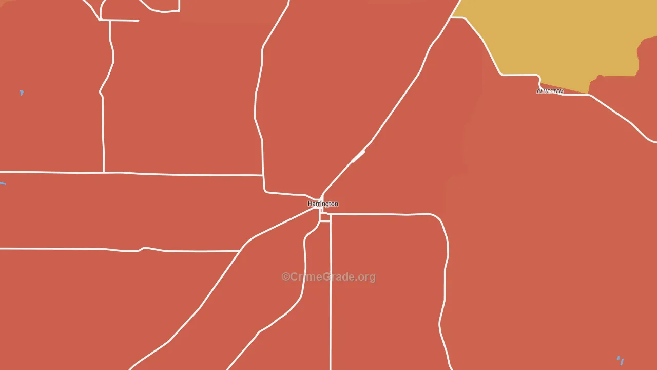 Harrington, WA Map of Drug-Related Crime Rates