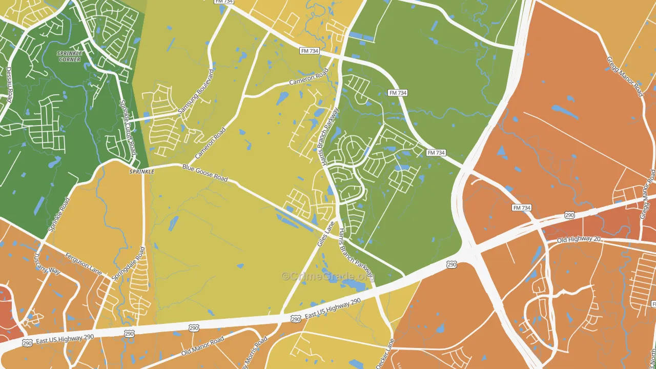 Harris Branch, Austin, TX Map of Drug-Related Crime Rates