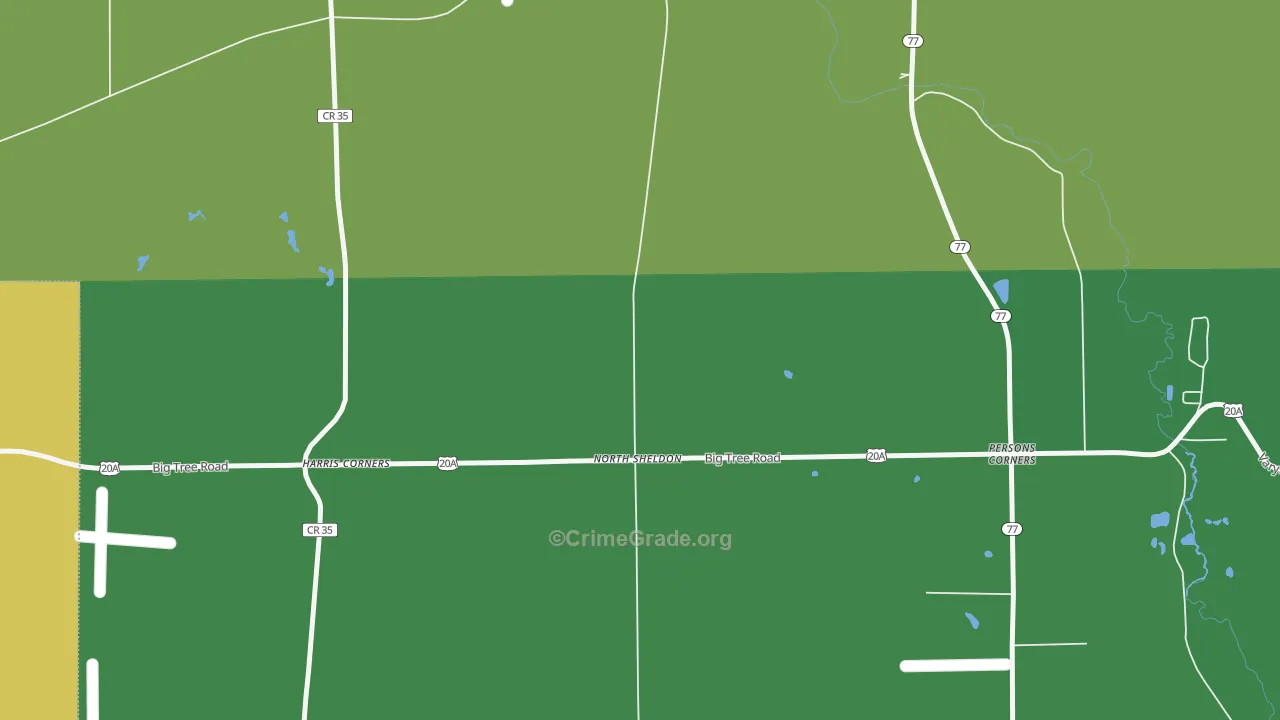 Harris Corners, NY Map of Drug-Related Crime Rates