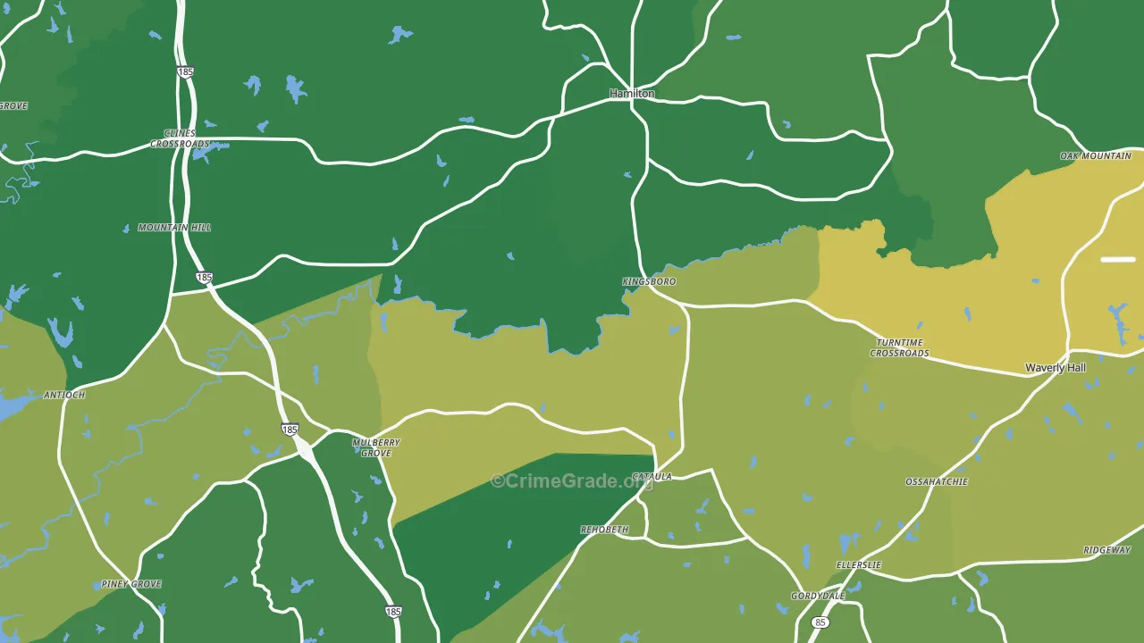 Harris County, GA Map of Drug-Related Crime Rates