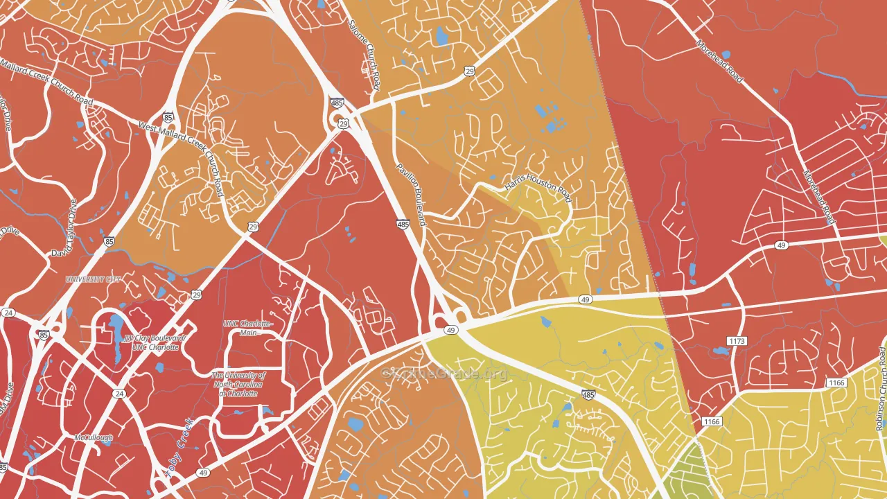 Harris-Houston, Charlotte, NC Map of Drug-Related Crime Rates