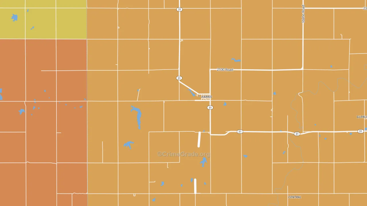 Harris, KS Map of Drug-Related Crime Rates