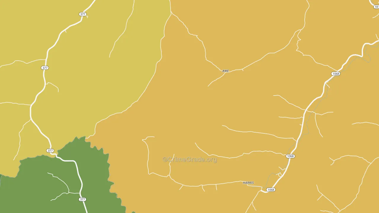 Harris, KY Map of Drug-Related Crime Rates