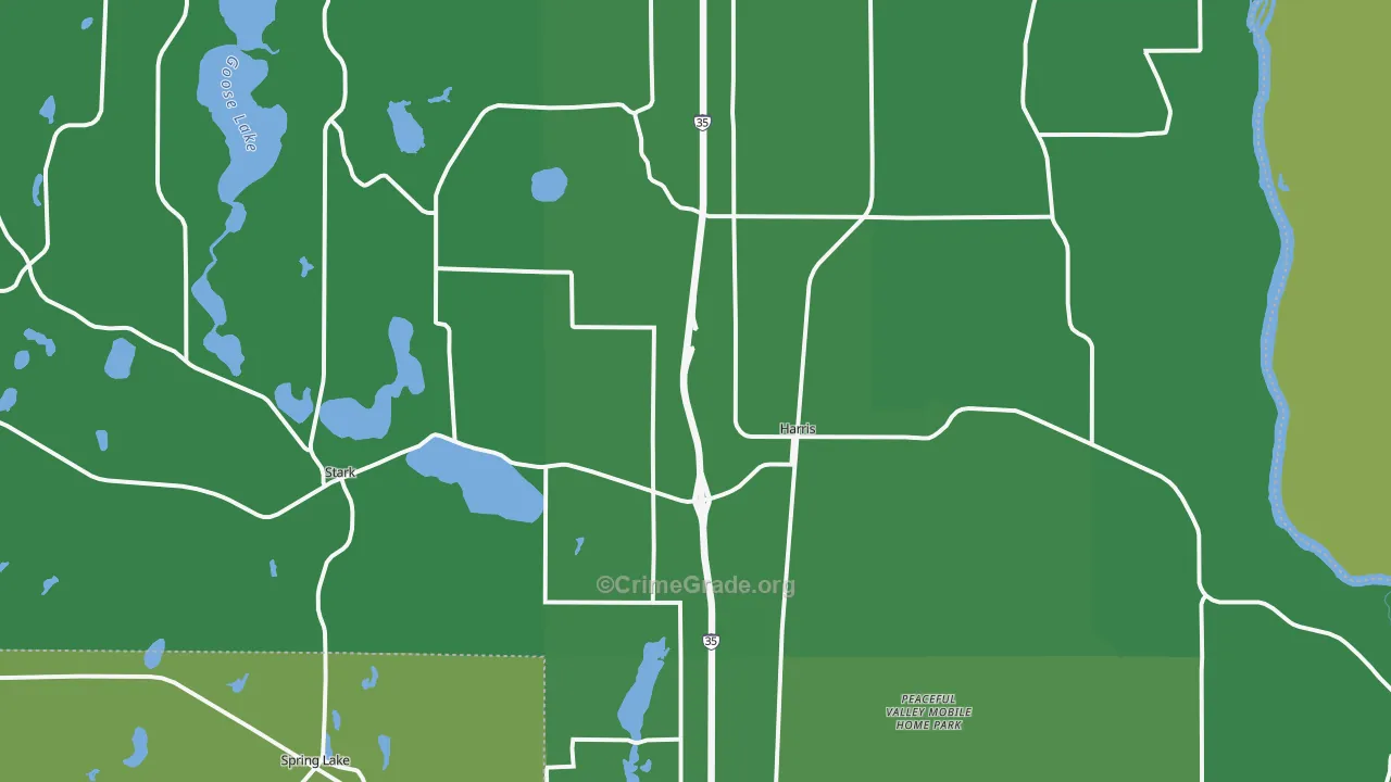 Harris, MN Map of Drug-Related Crime Rates