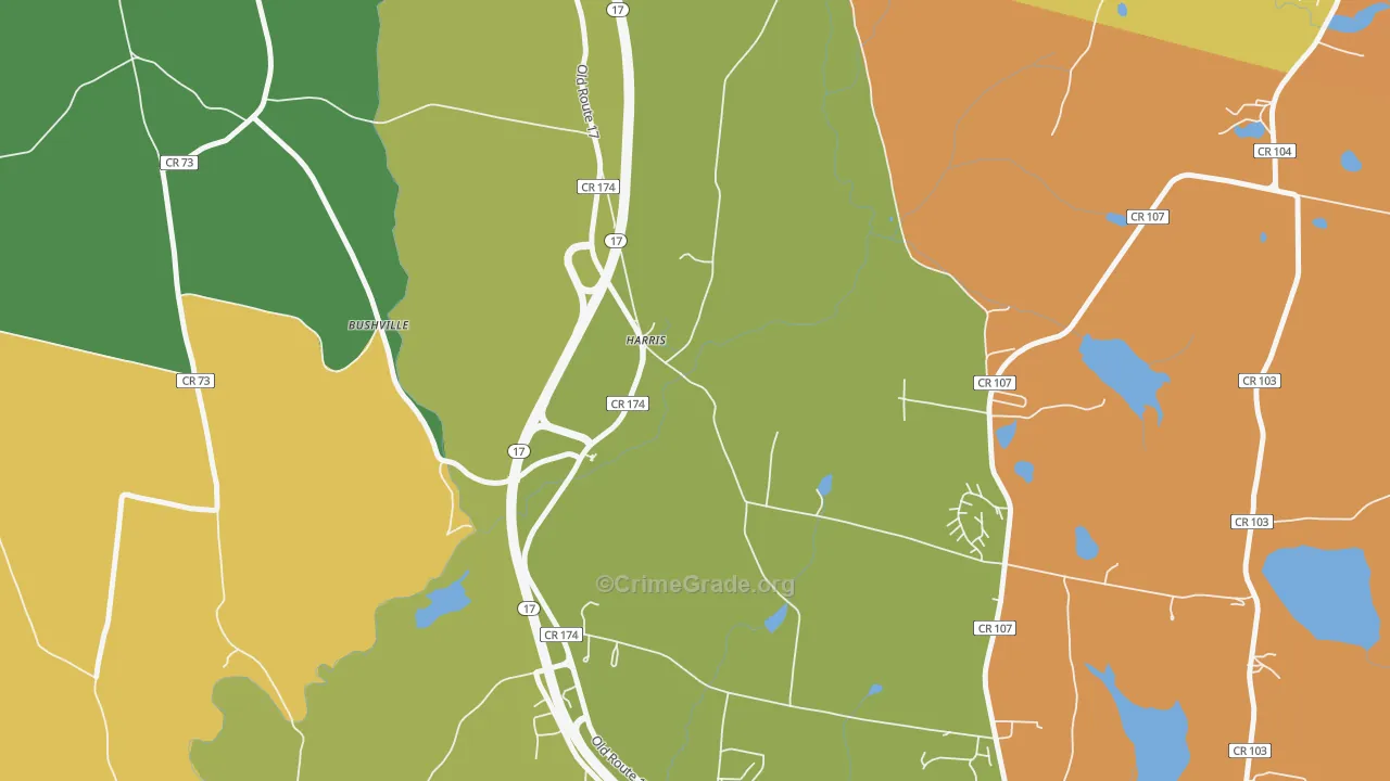 Harris, NY Map of Drug-Related Crime Rates