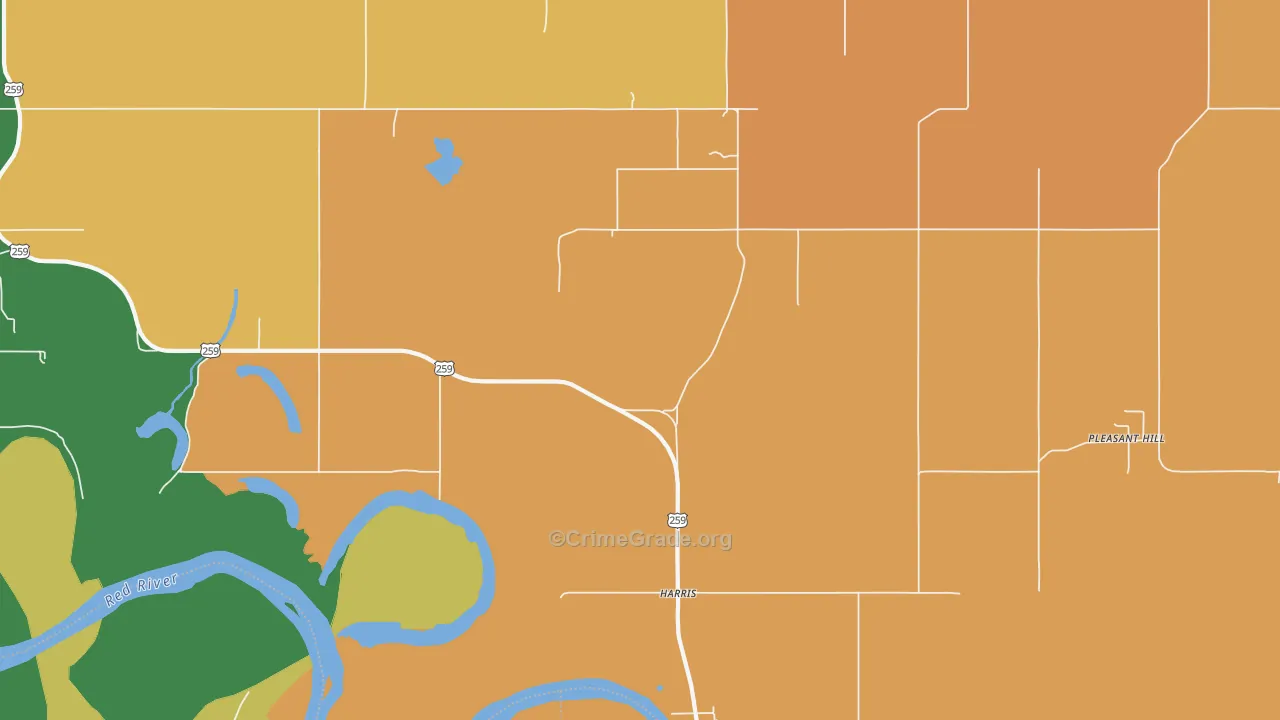 Harris, OK Map of Drug-Related Crime Rates
