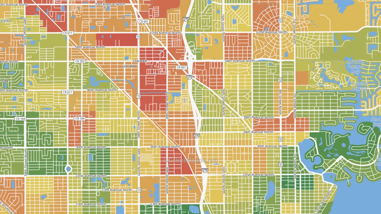 Harris Park, St. Petersburg, FL Map of Drug-Related Crime Rates
