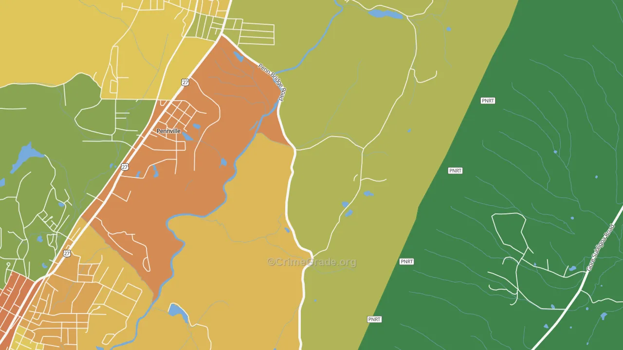 Harrisburg, GA Map of Drug-Related Crime Rates