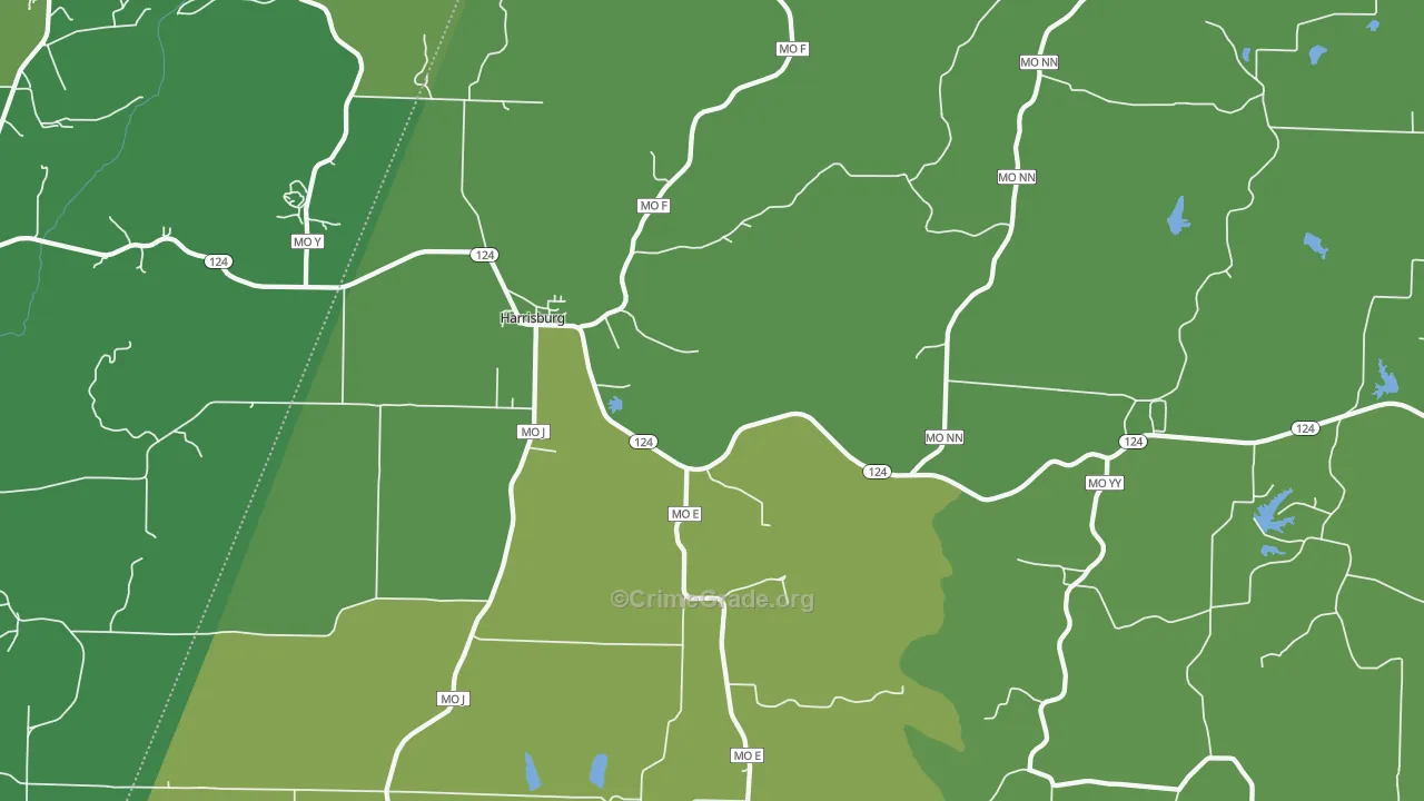 Harrisburg, MO Map of Drug-Related Crime Rates