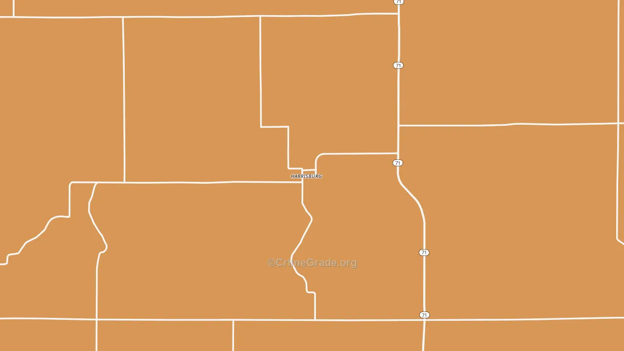 Harrisburg, NE Map of Drug-Related Crime Rates