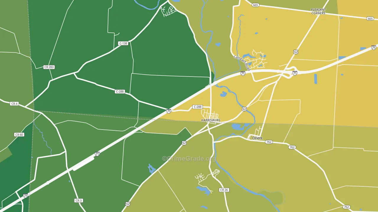 Harrisburg, OH Map of Drug-Related Crime Rates