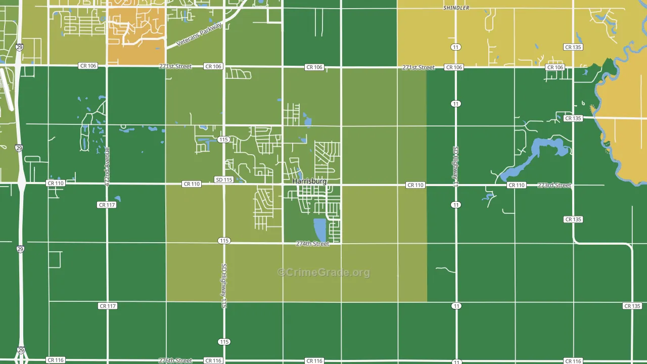 Harrisburg, SD Map of Drug-Related Crime Rates