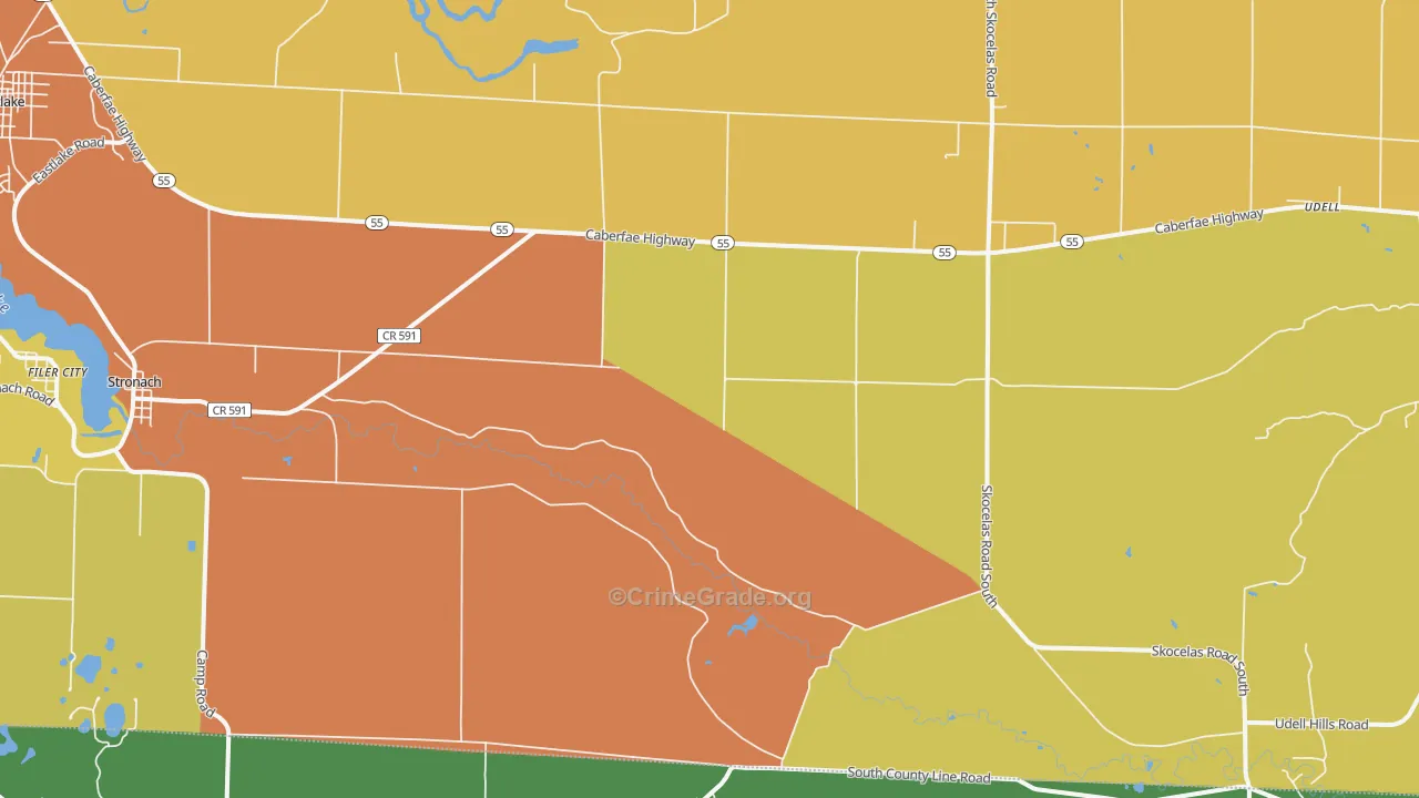 Harrison Beach, MI Map of Drug-Related Crime Rates