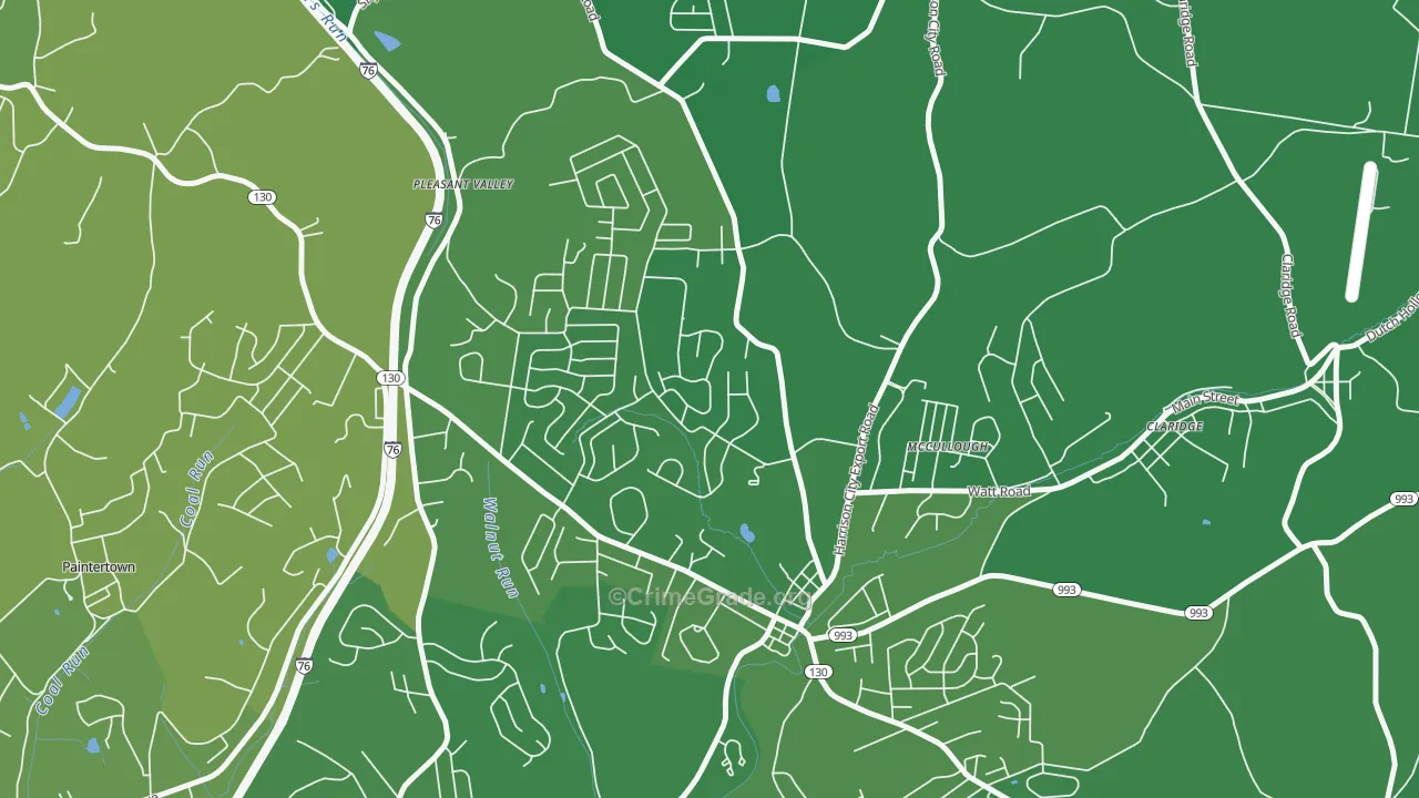 Harrison City, PA Map of Drug-Related Crime Rates