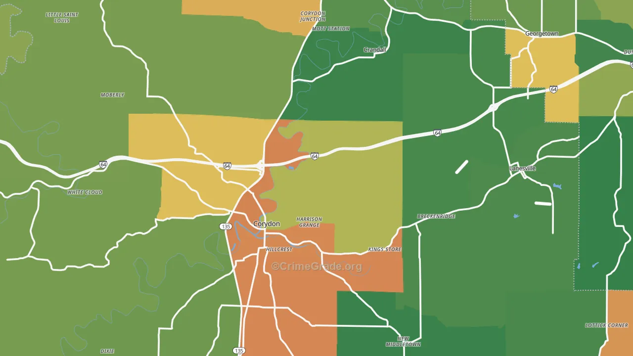 Harrison County, IN Map of Drug-Related Crime Rates