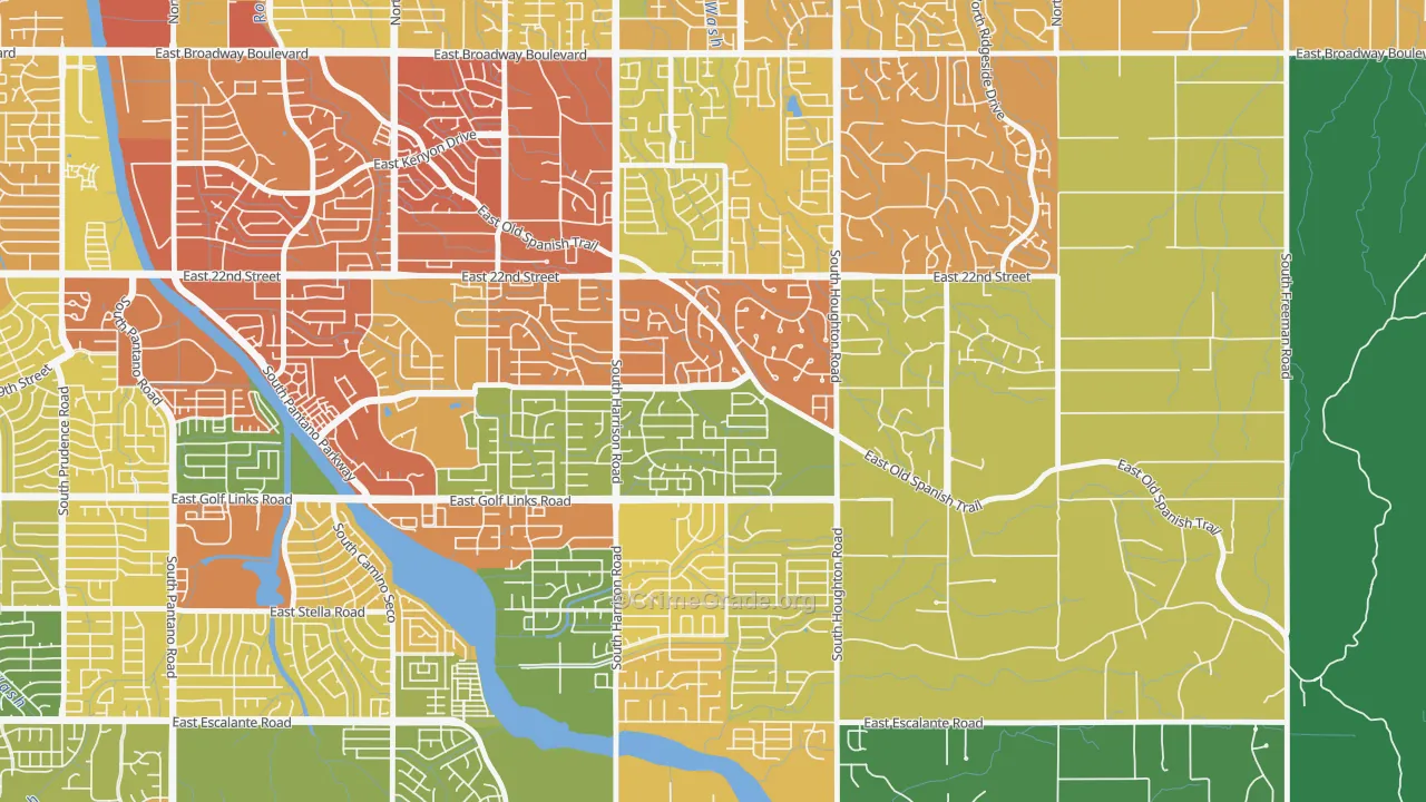 Harrison East-South, Tucson, AZ Map of Drug-Related Crime Rates