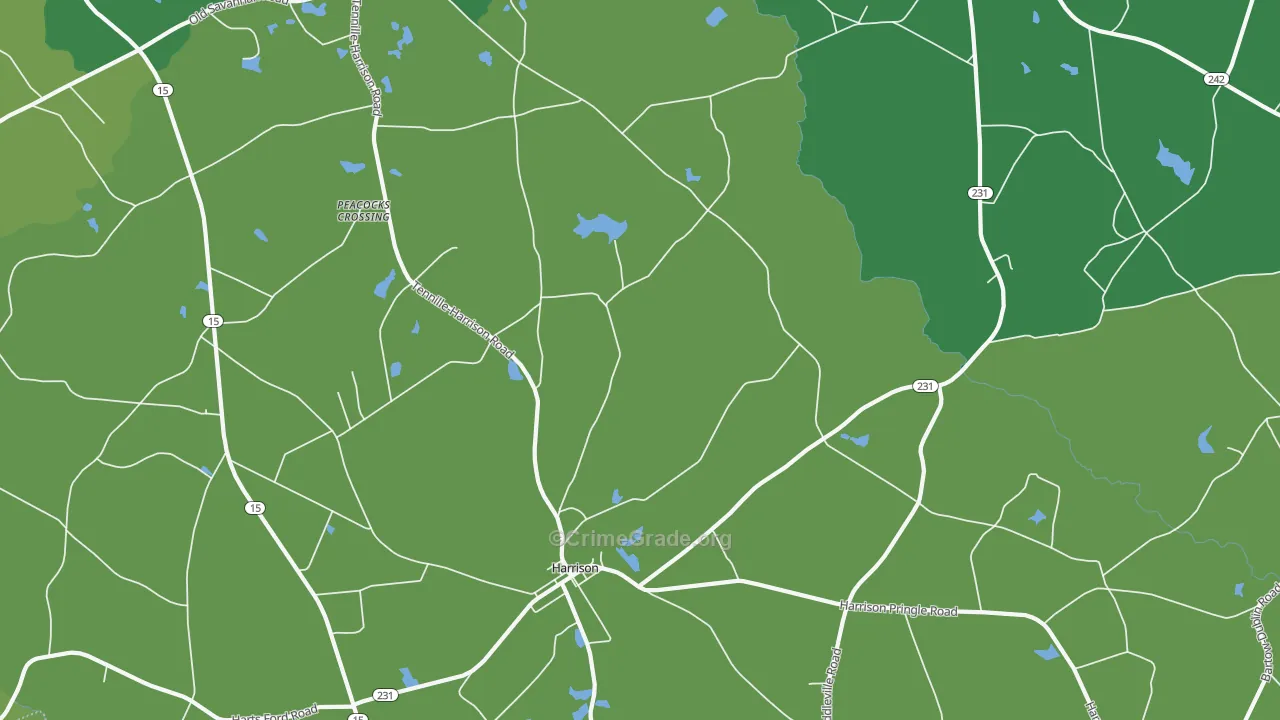 Harrison, GA Map of Drug-Related Crime Rates