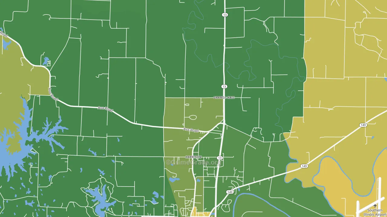Harrison, IL Map of Drug-Related Crime Rates