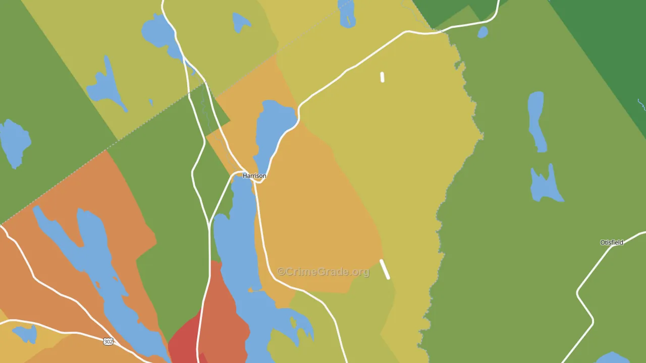 Harrison, ME Map of Drug-Related Crime Rates