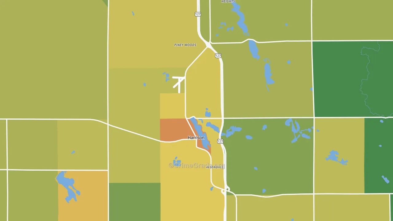 Harrison, MI Map of Drug-Related Crime Rates