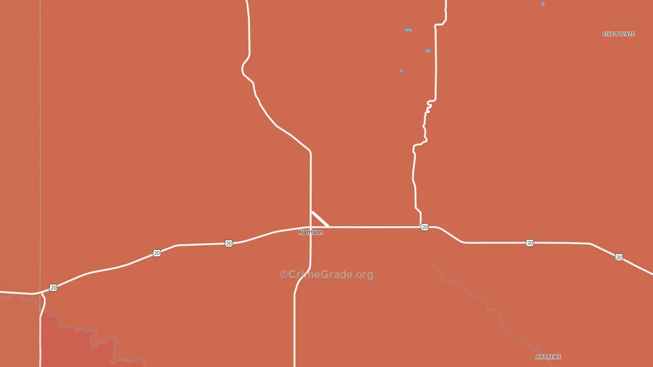 Harrison, NE Map of Drug-Related Crime Rates