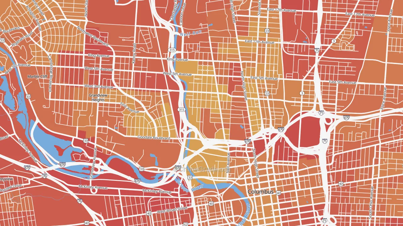 Harrison West, Columbus, OH Map of Drug-Related Crime Rates