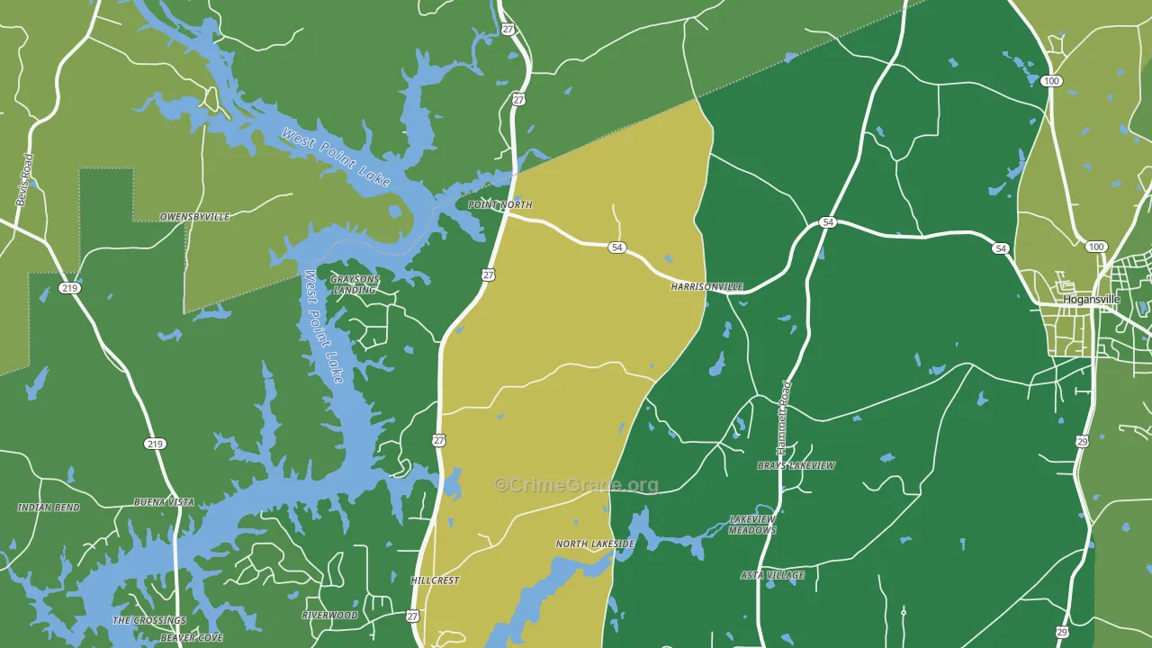 Harrisonville, GA Map of Drug-Related Crime Rates