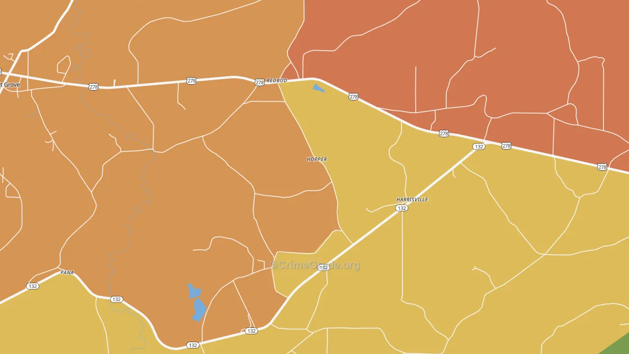 Harrisville, AL Map of Drug-Related Crime Rates