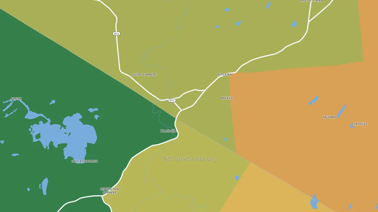 Harrisville, NY Map of Drug-Related Crime Rates