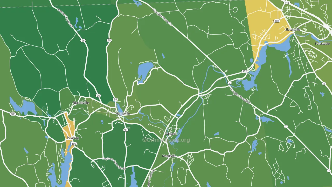Harrisville, RI Map of Drug-Related Crime Rates