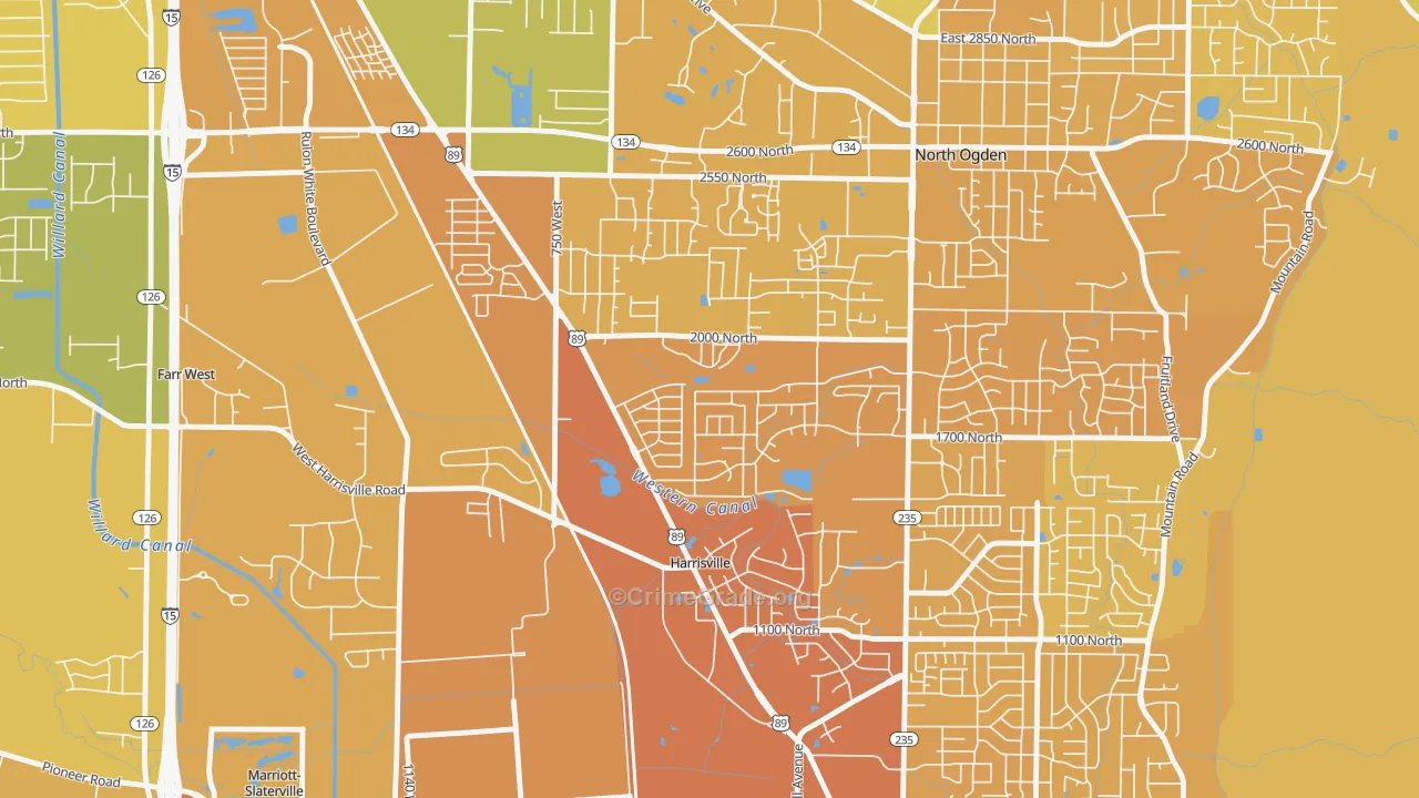 Harrisville, UT Map of Drug-Related Crime Rates