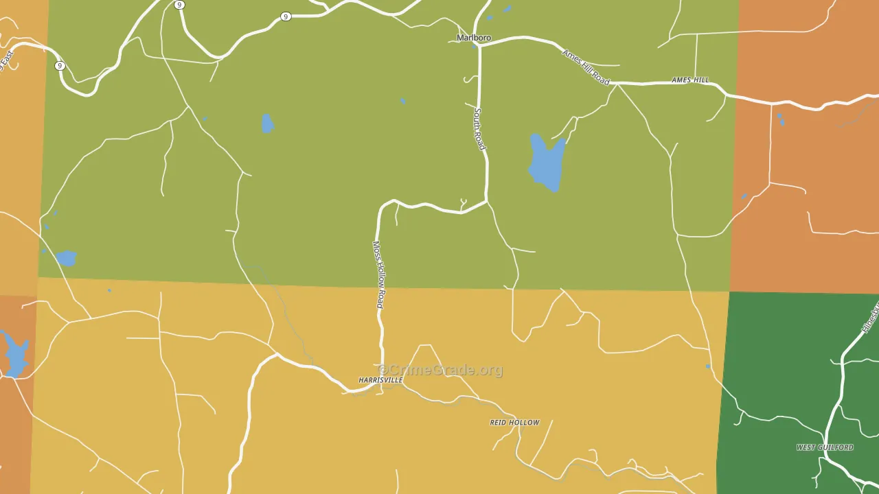 Harrisville, VT Map of Drug-Related Crime Rates
