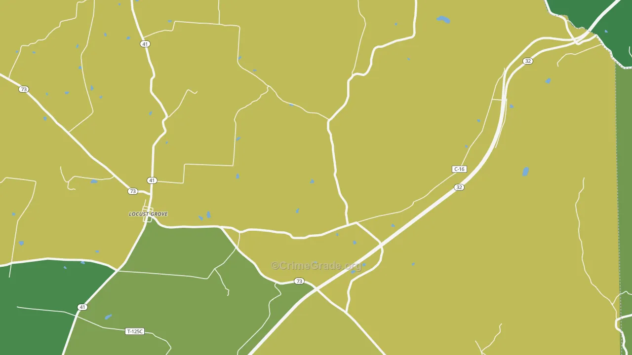 Harshasville, OH Map of Drug-Related Crime Rates