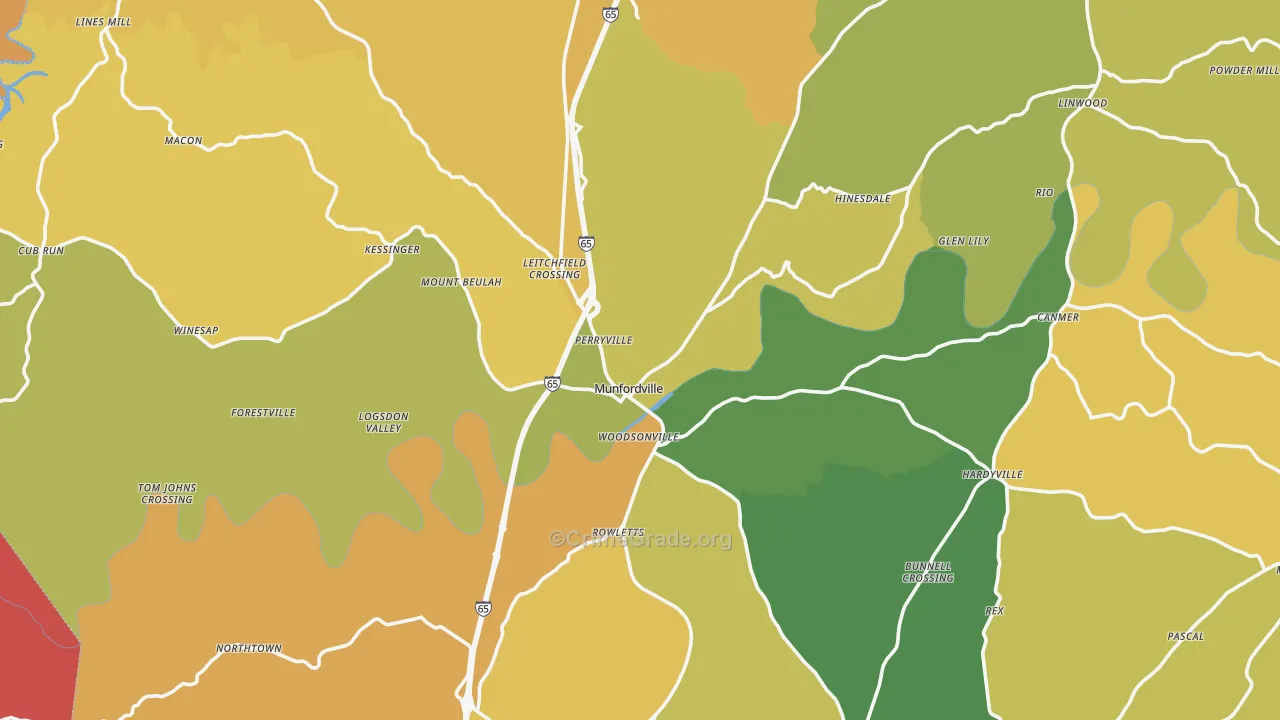Hart County, KY Map of Drug-Related Crime Rates
