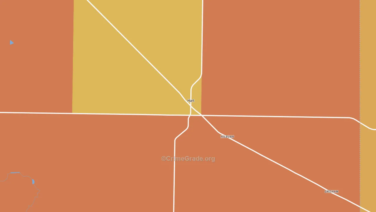 Hart, TX Map of Drug-Related Crime Rates
