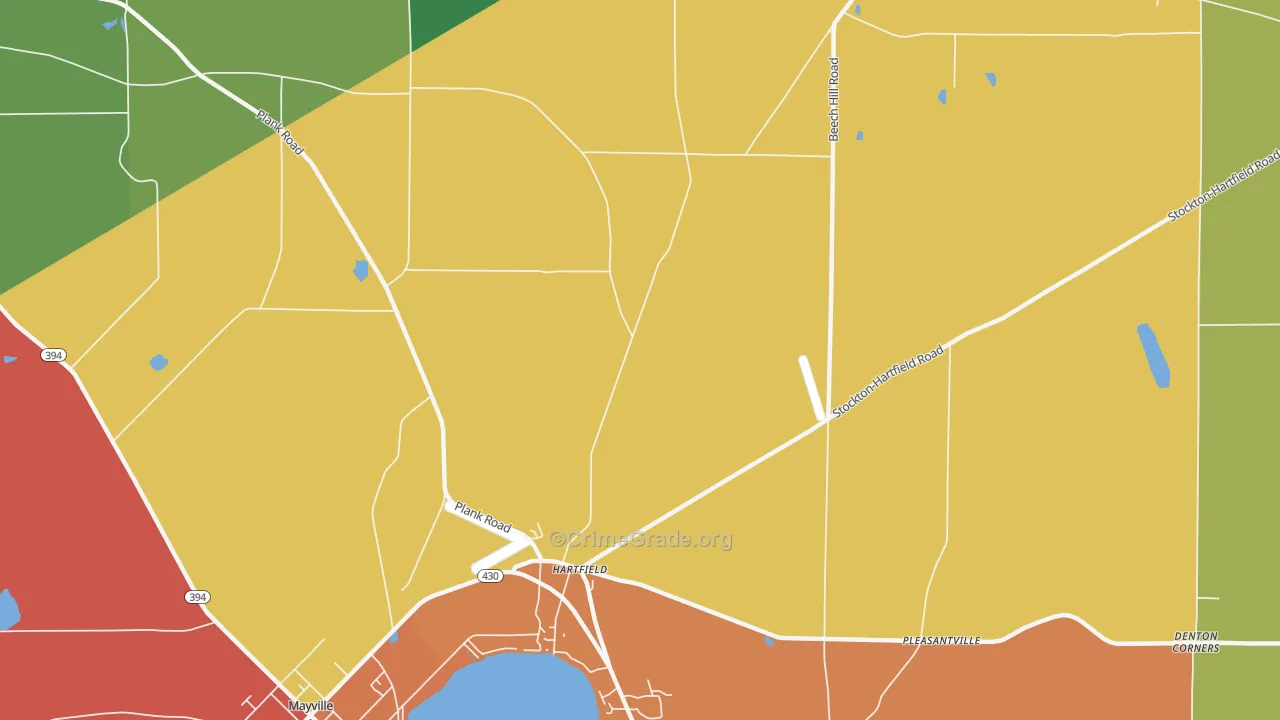 Hartfield, NY Map of Drug-Related Crime Rates