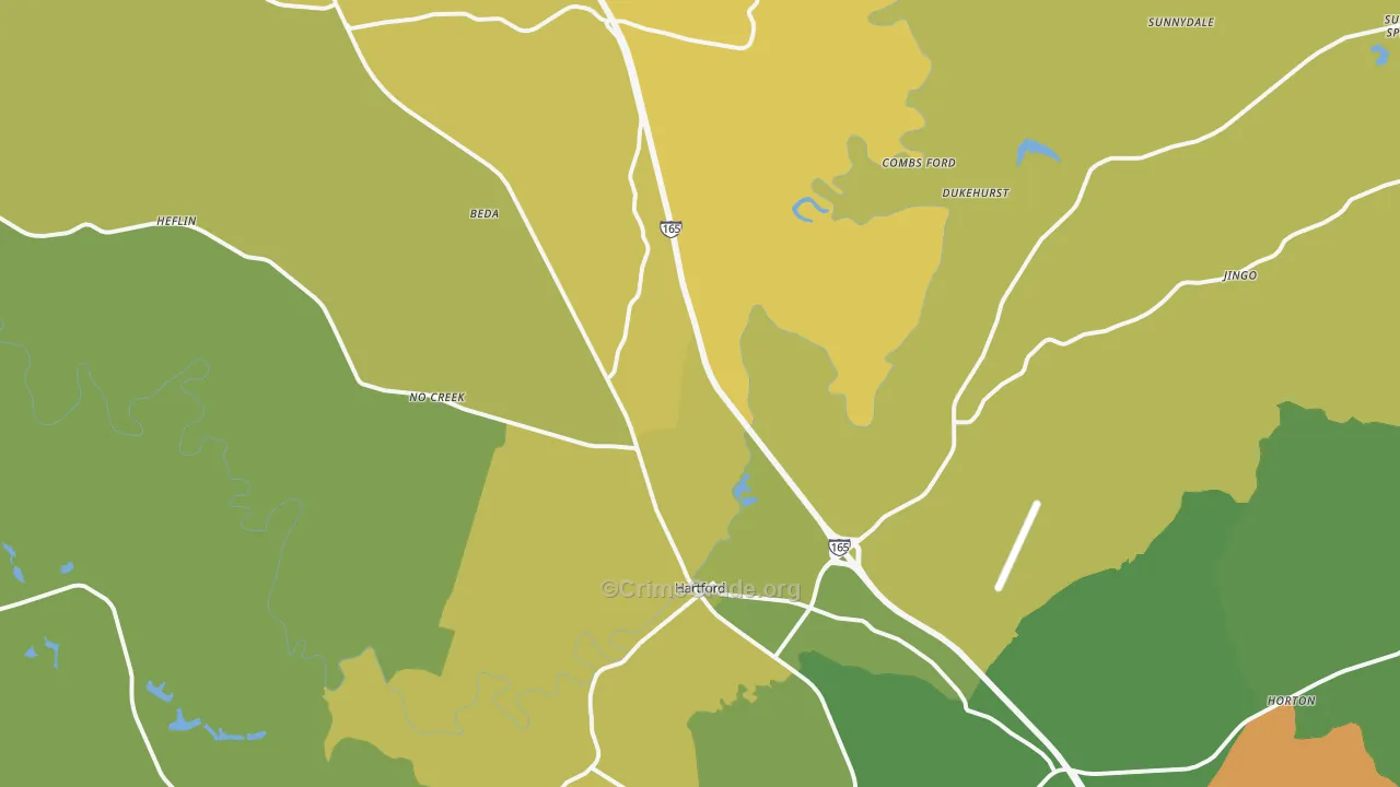 Hartford, KY Map of Drug-Related Crime Rates